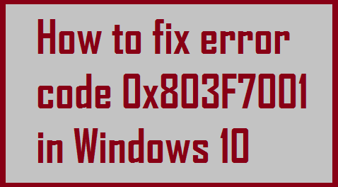 error code 0x803F7001