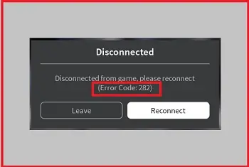 Roblox Error Code 282