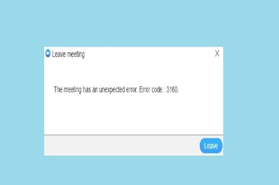 Zoom Error Code 3160