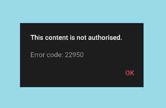 Apple Music Error Code 22950