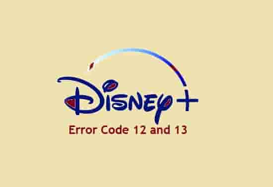 Disney Plus Error Code 13 or 12