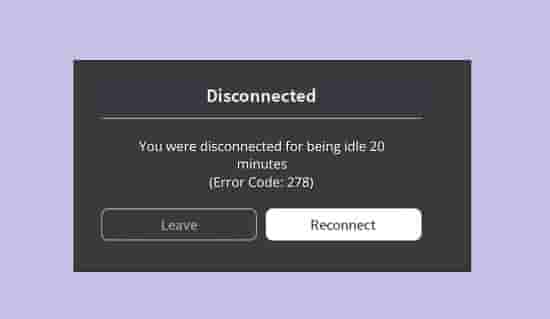 Roblox error code 278