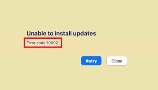 Zoom Error Code 10002