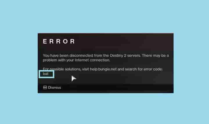 Destiny 2 Error Code BAT