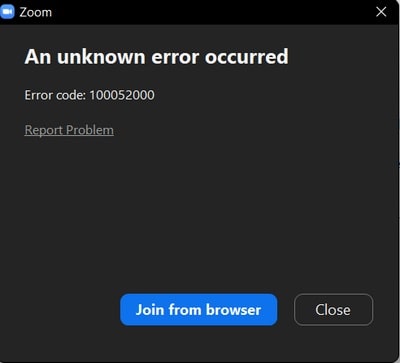 Fix Zoom Error Code 100052000 2025 