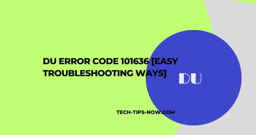Fix DU Error Code 101636