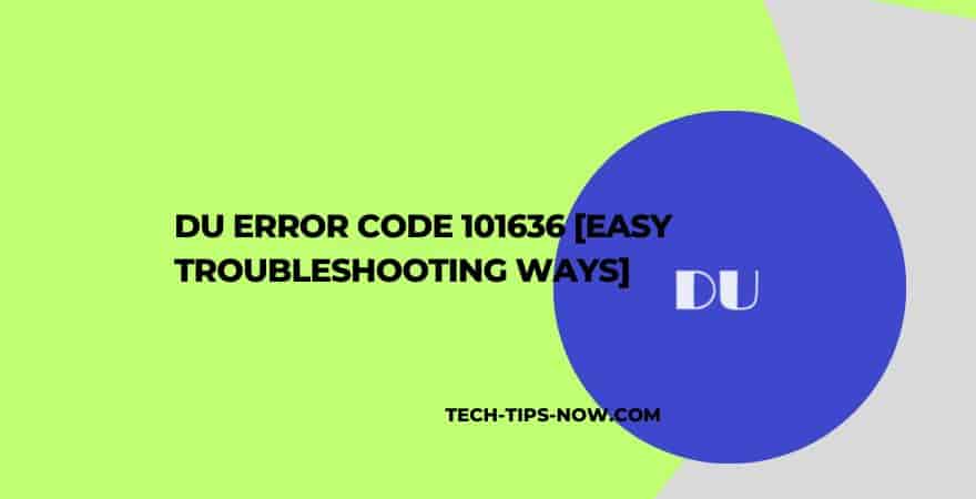 Fix DU Error Code 101636