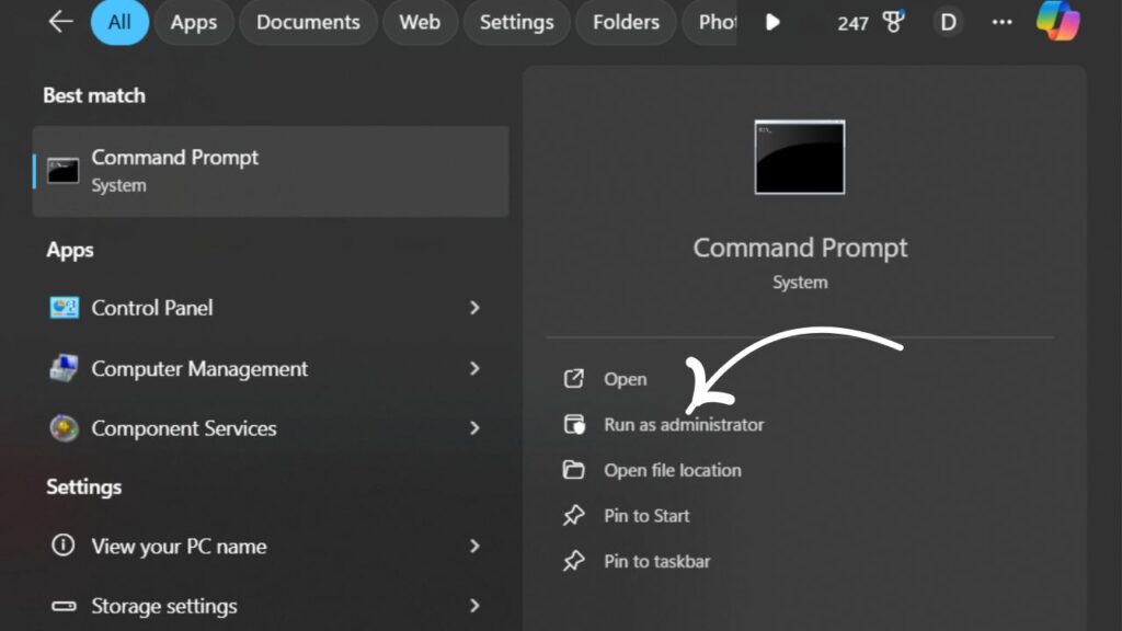 Command Prompt as Administrator