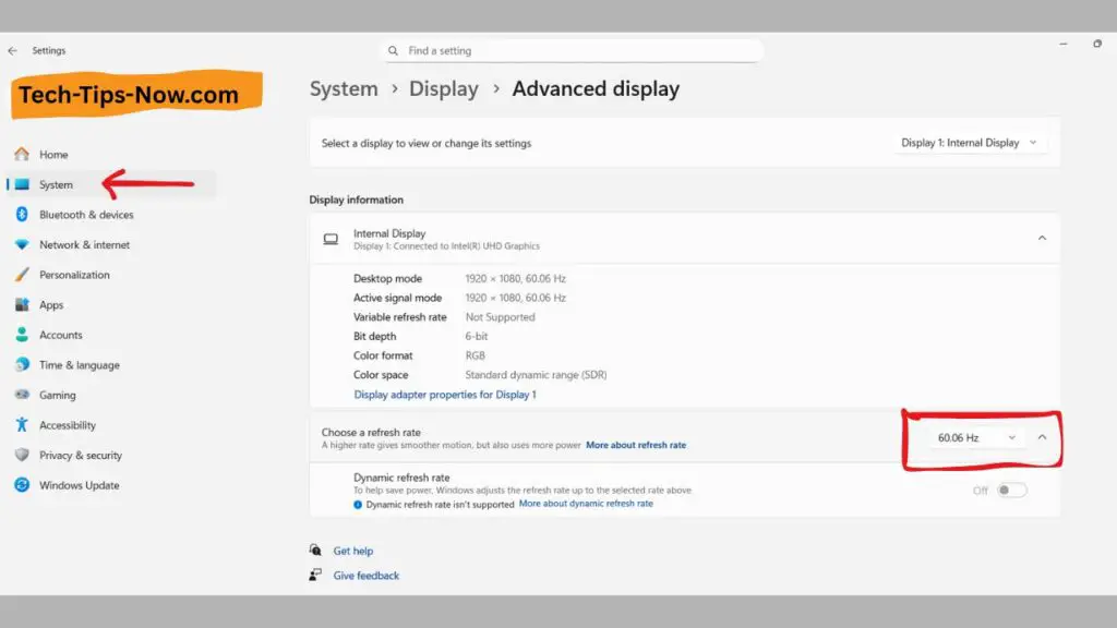 Set Native Refresh Rate and Screen Resolution