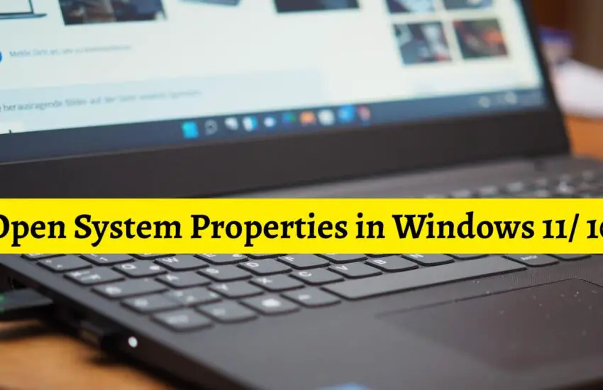 Open System Properties in Windows 11/10