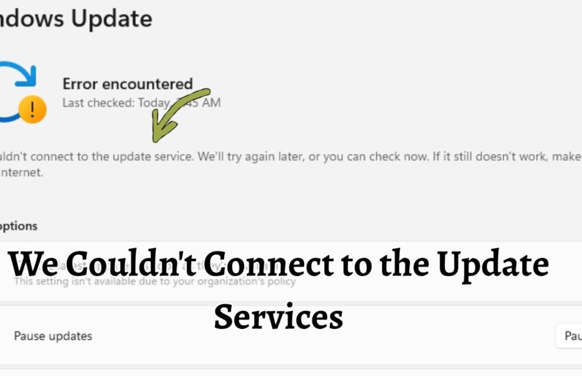 We Couldn't Connect to the Update Services